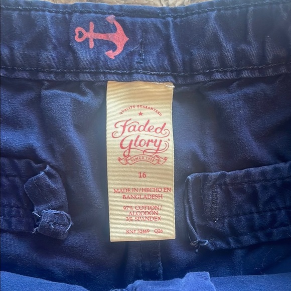 Faded Glory Navy Shorts with‎ Pink Anchors size 16 - Picture 2 of 8